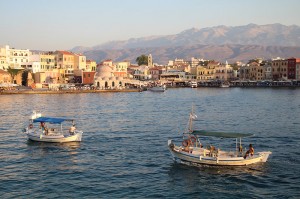 Abendstimmung im Hafen von Chania (Kreta)