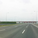 die ziemlich leere Autobahn von Warschau nach Frankfurt/Oder...