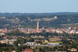 Bergerac vom Chateau Monbazillac aus gesehen