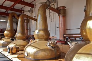 die Brennkessel der Glendronach-Distillery