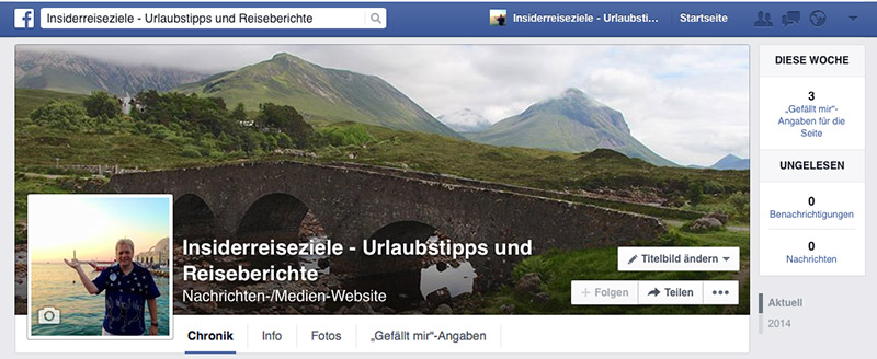 Insiderreiseziele.net nun mit eigener Facebook-Seite