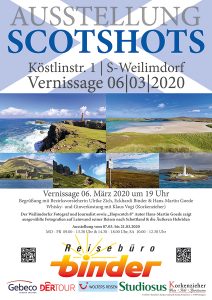 Plakat Ausstellung “Scotshots” in Weilimdorf