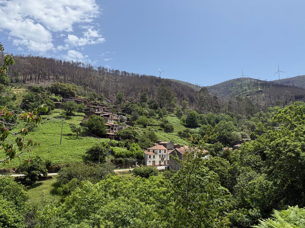 der Waldbrand konnte nur wenige Meter oberhalb vom Dorf gestoppt werden, Foto vom 27. Mai 2026